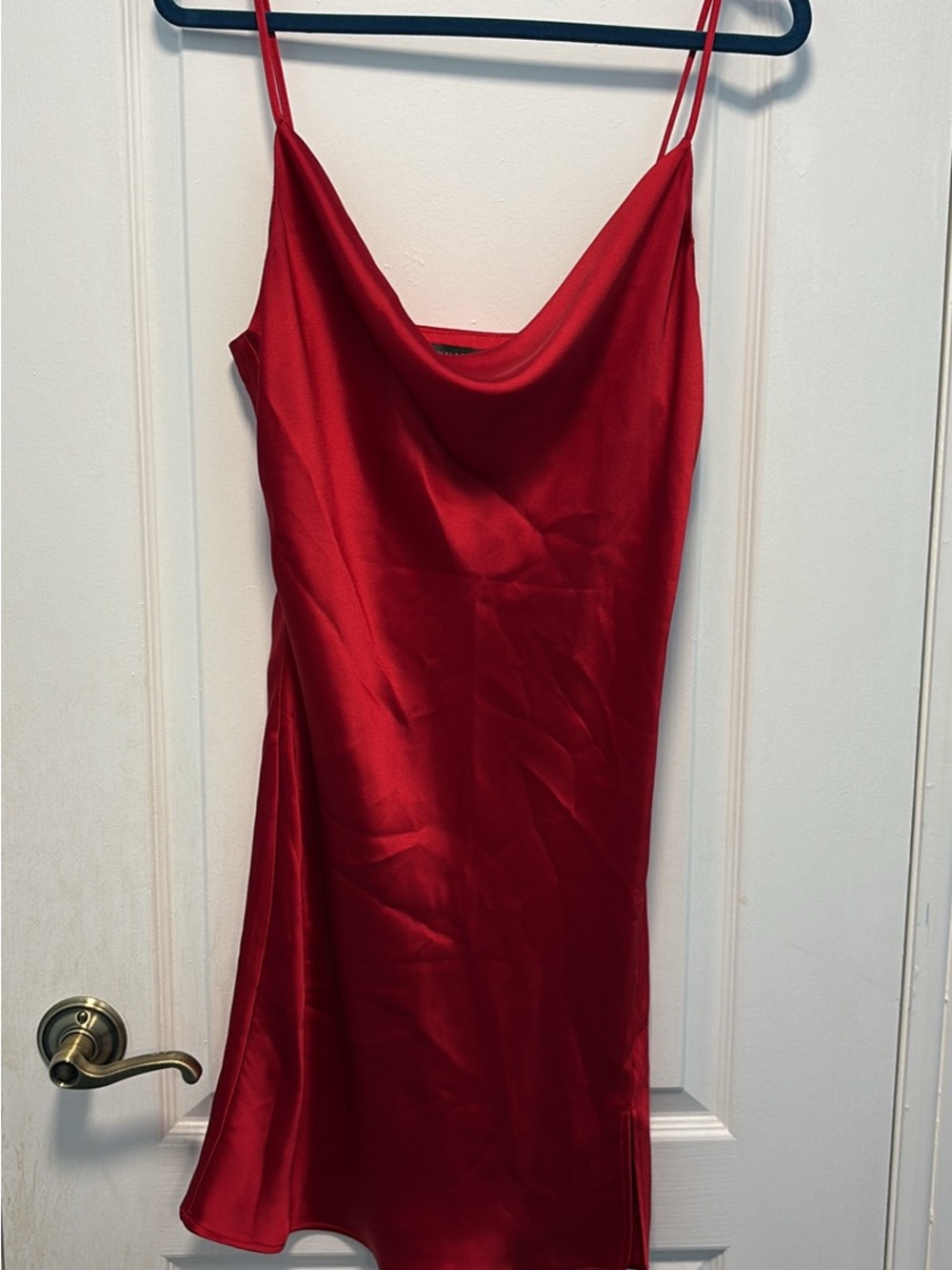 Dynamite Satin Slip Dress in Red